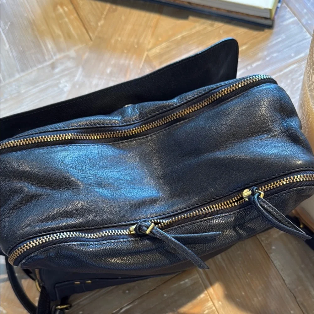 Navy blue Leather Crossbody Bag - Picture 11 of 12